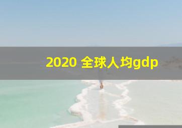 2020 全球人均gdp